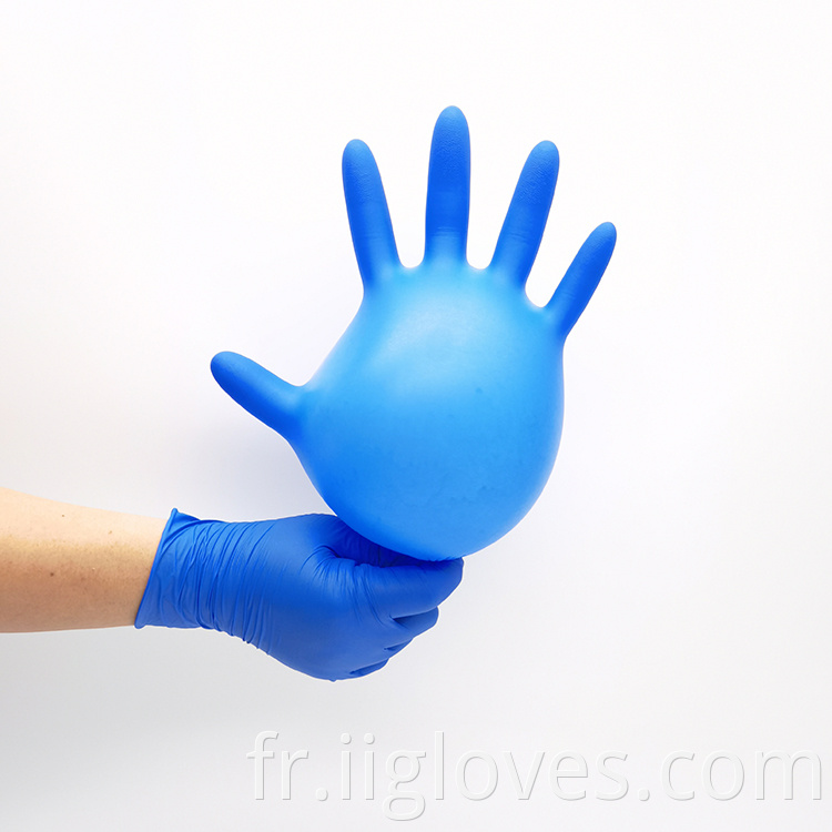 Gants de nitrile sans poudre blanc vert en gros avec des gants de nitrile